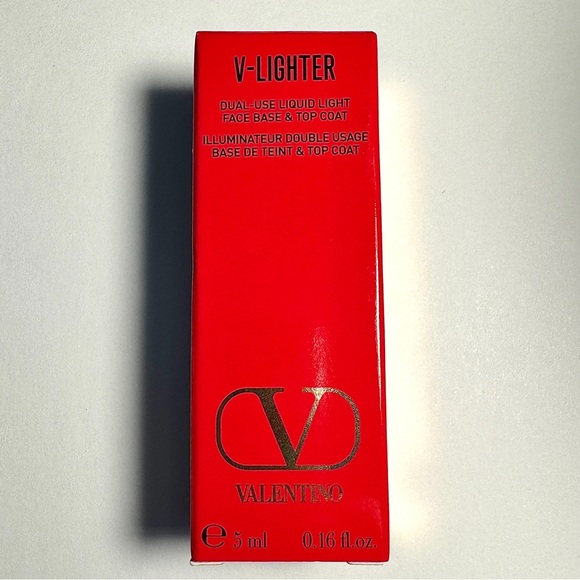 Valentino Other - Valentino V Lighter Dual Use Liquid Light Face Base & Top Coat Mini .16oz 5ml